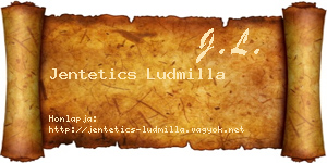 Jentetics Ludmilla névjegykártya